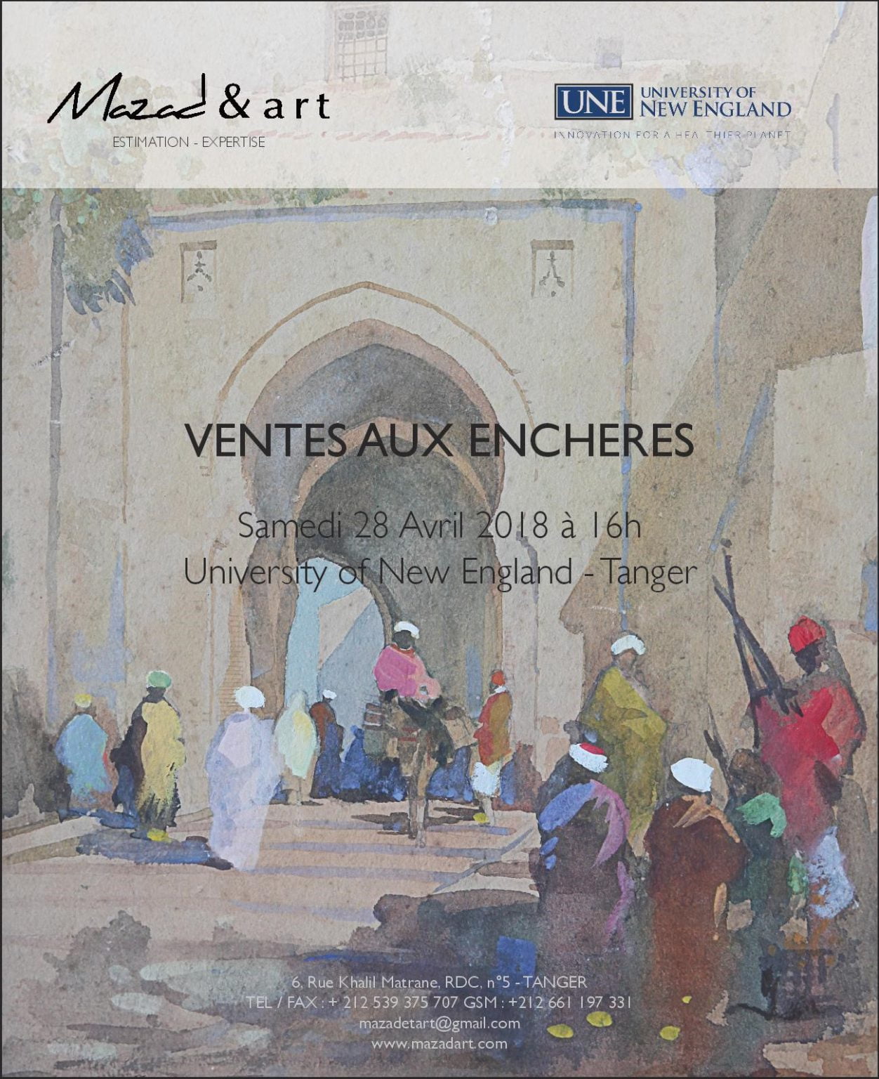 رسالة من ذهب وقطع فنية لتكريم مدينة طنجة في مزاد أند آرت