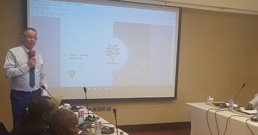 فوزي لقجع يقدم عرضا في غانا بخصوص ترشيح المغرب لاستضافة مونديال 2026