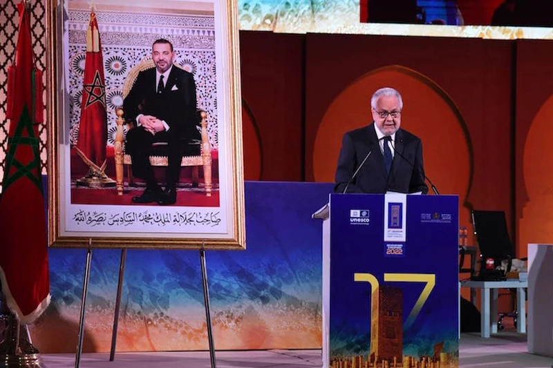 الملك محمد السادس يوجه رسالة للمشاركين في الدورة السابعة عشر للجنة الحكومية لليونسكو لصون التراث الثقافي غير المادي بالرباط.