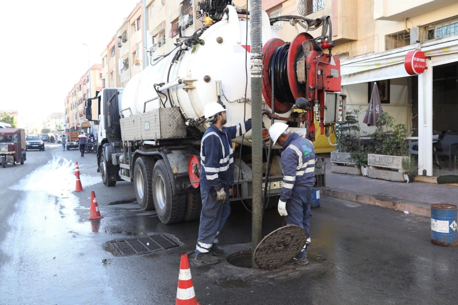 عمليات تنظيف و صيانة شبكة التطهير السائل بدار بوعزة أولاد عزوز