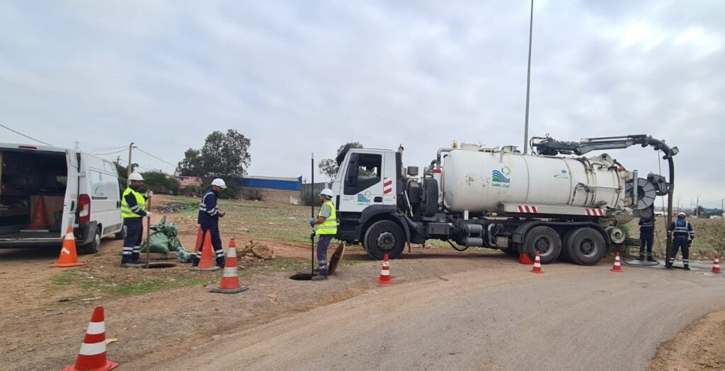 عمليات تنظيف وصيانة شبكة التطهير السائل بمناطق ابن مسيك و مديونة